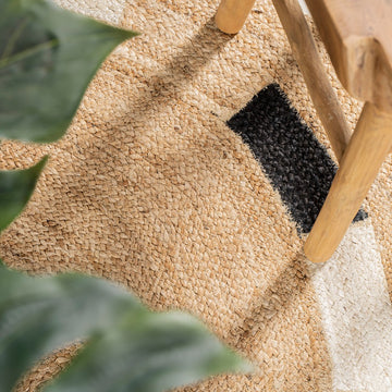 Porto Geometric Jute Circle Area Rug